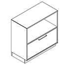 2242 + high plinth - Cupboard W800xD400xH750 w/filing drw. in  A2 + counterweight