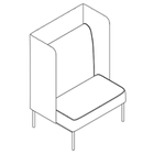 7291 - FRAMEwork seating tall back couch with frame 900 mm