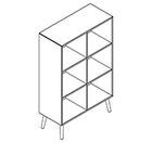 2302 + legs - Bookcase W800xD350xH1102 with divider