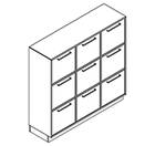 2337 + high plinth - Bookcase W1192xD350xH1102 w/9 doors