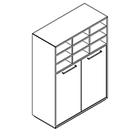 2328 incl. plinth - Bookcase W800xD350xH1102 w/ pigeonhole in A1, doors A2, w/dividers behind doors