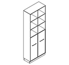 2618 + high plinth - Bookcase W800xD350xH2158 w/doors in A4+B4 with divider