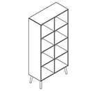 2402 + legs - Bookcase W800xD350xH1454 with divider