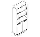 2515 + high plinth - Bookcase W800xD350xH1806 w/doors in A4+B4, 3 magazine shelfs, w/dividers behind doors