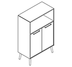 2354 + legs - Cupboard W800xD400xH1102 w/doors in A2+B2, w/dividers behind doors