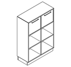 2315 + high plinth - Bookcase W800xD350xH1102 w/doors in A1+B1