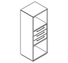 2312 incl. plinth - Bookcase W408xD350xH1102 w/3 drawers in A2
