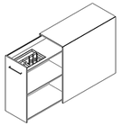 2297 - Extension cabinet W400xD900xH846 left with pencil tray - open
