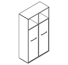 2422 incl. plinth - Bookcase W800xD350xH1454 w/doors in A2+B2, w/divider