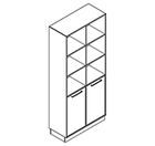 2513 + high plinth - Bookcase W800xD350xH1806 w/doors in A4+B4, w/divider