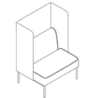 7281 - FRAMEwork seating low backcouch with frame 900 mm