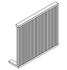 7722 - Reception front 1200x300x1067, no top (slats in oak/black)