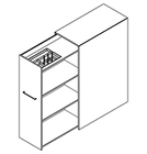2378 - Extension cabinet W400xD800xH1198 left with pencil tray - open