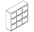 2337 incl. plinth - Bookcase W1192xD350xH1102 w/9 doors