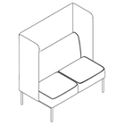 7280 - FRAMEwork seating low back couch with frame 1200 mm