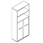 2524 incl. plinth - Bookcase W800xD350xH1806 w/doors in A3+B3, w/dividers behind doors