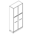 2526 + high plinth - Bookcase W800xD350xH1806 w/doors in A1/B1+ A3/B3 w/divider