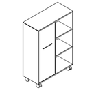 2314 + castors - Bookcase W800xD350xH1102 w/door, left in A1