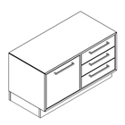 2117 + high plinth - Cupboard W800xD400xH368 w/3 drawers in A1+B1 w/3 drw. in B1