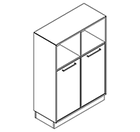 2316 + high plinth - Bookcase W800xD350xH1102 w/doors in A2+B2 w/divider