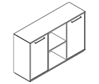 2234 incl. plinth - Bookcase W1192xD350xH750 w/left door in A1, right door in C1