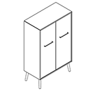 2341 + legs - Cupboard W800xD400xH1102 w/doors in A1+B1 no divider