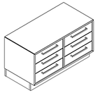 2111 + high plinth - Cupboard W800xD400xH368 w/3 drawers in A1+B1
