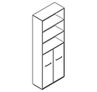 2617 incl. plinth - Bookcase W800xD350xH2158 w/doors in A4+ B4, w/dividers behind doors