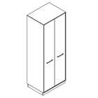 2660+2970 - Wardrobe W800xD600xH2158 with 2 doors, hanging rack and 2
shelves located at the top and bottom of the cabinet
