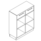 2712 + high plinth - Delta45 Bookcase W800xD350xH936 w/1 drawers in A1 and B1