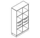 2414 + high plinth - Bookcase W800xD350xH1454 w/2 drawers in A3+B3