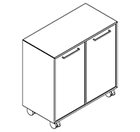 2251 + castors - Cupboard W800xD400xH750 w/doors in A1+B1 w/divider