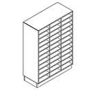 2307 + high plinth - Bookcase W800XD350XH1102 w/36 pigeonholes