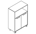 2354 + high plinth - Cupboard W800xD400xH1102 w/doors in A2+B2, w/dividers behind doors