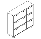 2337 + castors - Bookcase W1192xD350xH1102 w/9 doors