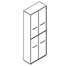 2616 incl. plinth - Bookcase W800xD350xH2158 w/doors in A1/B1+A4/B4 no divider