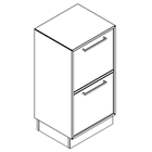 2215 + high plinth - Bookcase W408xD350xH750 w/door in A1+filingdrawer in A2