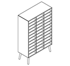 2307 + legs - Bookcase W800XD350XH1102 w/36 pigeonholes