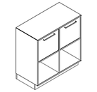 2245 + high plinth - Cupboard W800xD400xH750 with doors i A1 og B1 w/divider