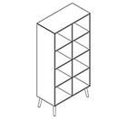 2441 + legs - Cupboard W800xD400xH1454 with divider