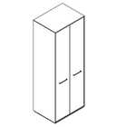 2660 - Wardrobe W800xD600xH2158 with 2 doors, hanging rack and 2
shelves located at the top and bottom of the cabinet