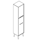 2532 + legs - Bookcase W408xD350xH1806 w/2 doors, left,  in A1+A3
