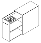 2278 - Extension cabinet W400xD800xH846 left with pencil tray - open