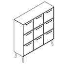 2337 + legs - Bookcase W1192xD350xH1102 w/9 doors