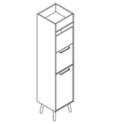 2503 + 13741 - Delta45 Sorting cupboard W408xD400xH1706 w/3 pull-out fronts and plant box
