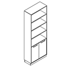 2613 + high plinth - Bookcase W800xH350xD2158 w/doors in A5+B5, w/dividers behind doors