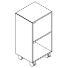 2201 + castors - Bookcase W408xD350xH750