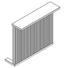 7714 - Reception front 1200x300x1102,top outwards (slats in oak/black)