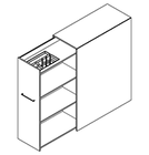 2397 - Extension cabinet W400xD900xH1198 left with pencil tray - open