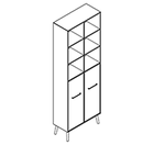 2618 + legs - Bookcase W800xD350xH2158 w/doors in A4+B4 with divider